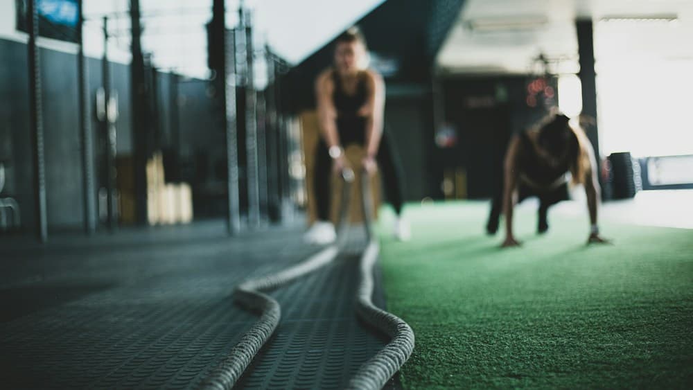 A gym strength and fitness training area
